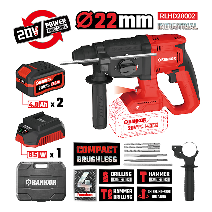 Rotomartillo Inalámbrico de 20V 2.5J / SDS-PLUS / RLHD20002 - Imagen 2